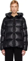 Moncler Black Serittes Hooded Short Down Jacket In Black