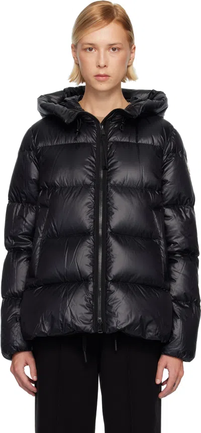 Moncler Black Serittes Hooded Short Down Jacket