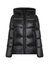 Moncler Women Black Serittes Short Hooded Down Jacket In Black