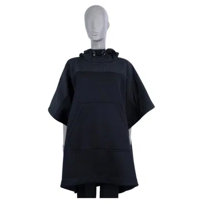 Pre-owned Moncler Black Short Sleeve Oversized Hooded Poncho Jacket S