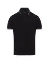 MONCLER MONCLER BLACK SHORT-SLEEVED POLO WITH EMBROIDERED LOGO
