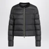 Moncler Black Short Zip-up Puffer Jacket Women In Black