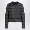 Moncler Black Short Zip-up Puffer Jacket Women In Black