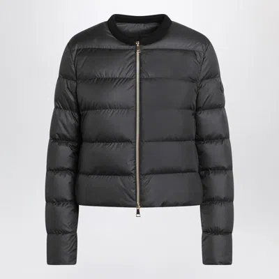 MONCLER MONCLER  BLACK SHORT ZIP-UP PUFFER JACKET