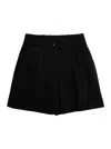 Moncler Black Shorts With Logo Patch On The Back In Techl Fabric Girl In Black