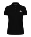 Moncler Logo Patch Polo T-shirt In Black