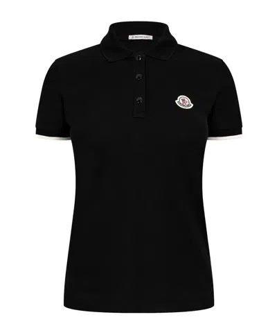 Moncler Black Short-sleeved Polo Shirt