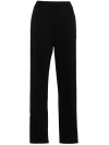 Moncler Black Side-slit Straight-leg Track Pants In Black