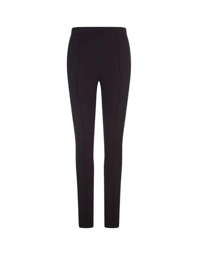 MONCLER BLACK SLIM FIT STRETCH GABARDINE TROUSERS