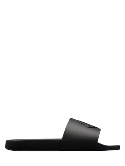 Moncler Black Slip-on Slides