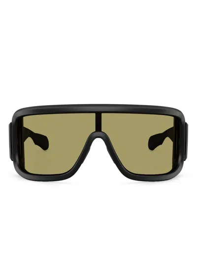 Moncler Black Snowseeker Rectangle Frame Sunglasses