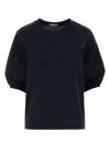 Moncler Black Solid Crew Neck T-shirt In Black