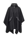 Moncler Black Solid Hood Trench Coat In Black