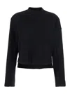 Moncler Black Solid Mock Collar Sweater In Black