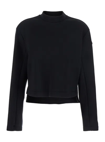 Moncler Black Solid Mock Collar Sweater