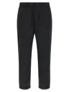Moncler Black Solid Track Pants In Blue