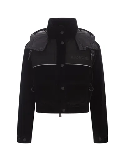 Moncler Black Corduroy Spinas Down Jacket
