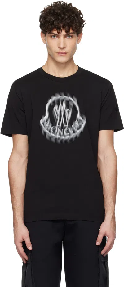 Moncler Black Ss T-shirt In 999 - Black