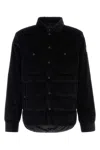 Moncler Grenoble Black Stretch Corduroy Gelt Down Jacket In Gray