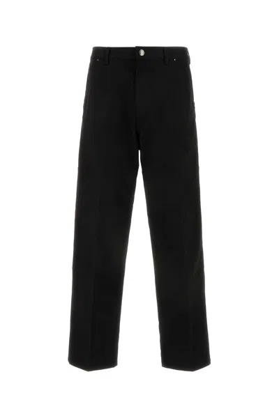 Moncler Logo Straight-leg Pants In Black