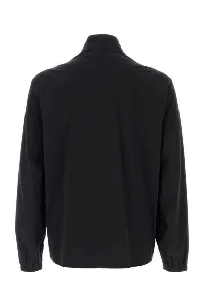 Moncler Black Stretch Nylon Frene Windbreaker In Blue