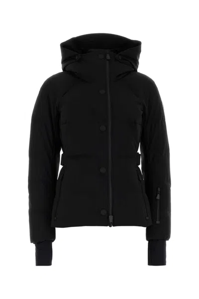 MONCLER BLACK STRETCH NYLON GUYANE DOWN JACKET