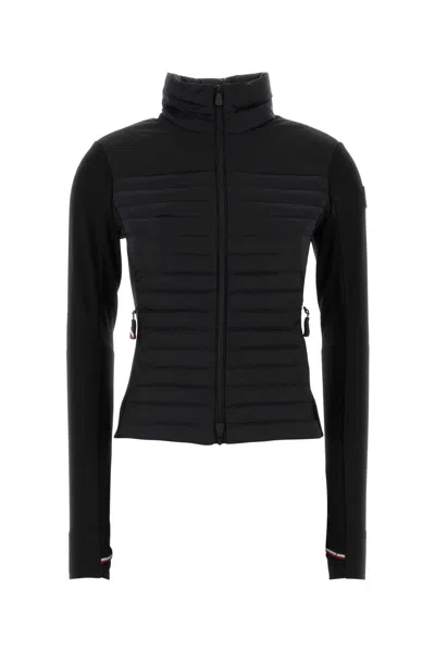 MONCLER BLACK STRETCH POLYESTER CARDIGAN