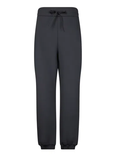 Moncler Black Stretch Polyester Joggers In Nero