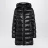 Moncler Women Black Suyenne Midi Hooded Down Jacket In Black