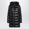 Moncler Black Suyenne Down Jacket With Hood In Black