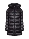 Moncler Women Black Suyenne Midi Hooded Down Jacket In Black