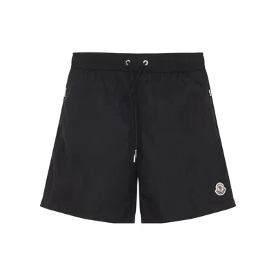 Moncler Black Swimwear In Animal Print