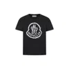 Moncler Boy's Scribble Bell Logo Short-sleeve T-shirt In Black