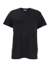 Moncler Black T-shirt With Embroidered Logo On The Front And Logo Patch On The Sleeve In Cotton Woma In Black