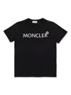 Moncler Cotton Jersey T-shirt With Logo Print Kids In Black