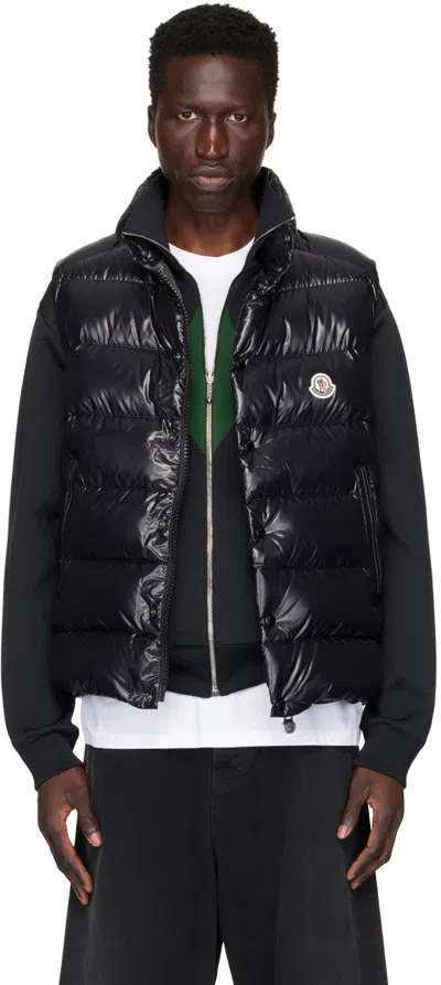 Moncler Black Tibb Down Vest In 999 - Black