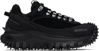 MONCLER BLACK TRAILGRIP APEX LEATHER & SUEDE SNEAKERS