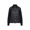 Moncler Women Padded Wool Cardigan With Zip In Black