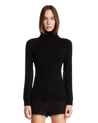 Moncler Black Turtleneck Wool Sweater