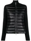 Moncler Black Padded Zip-up Cardigan In Black