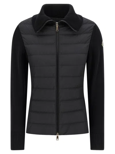 Moncler Black Two-material Cardigan