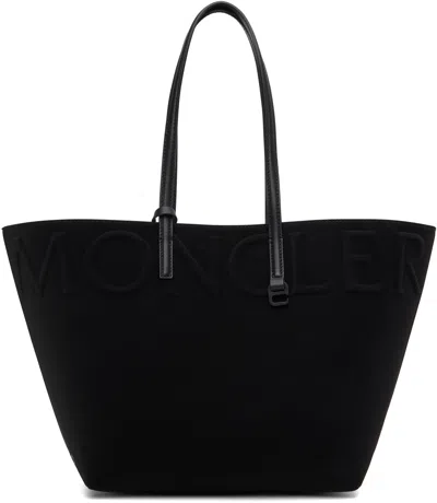 Moncler Black Very Mini Tote In Gray