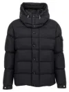 Moncler Hooded Quilted Long Sleeve Jacket In Black