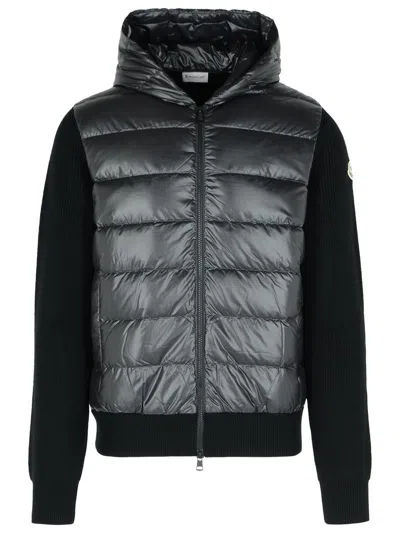 Moncler Black Virgin Wool And Polyester Sweater