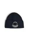 Moncler Wool Beanie Turn-up Brim In Blue