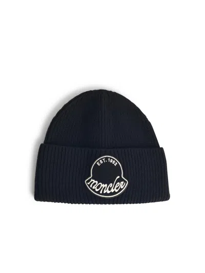MONCLER MONCLER BLACK VIRGIN WOOL BEANIE MEN