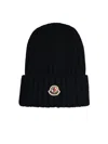 Moncler Women Beanie In Virgin Wool In Black