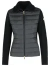 Moncler Black Virgin Wool Blend Jacket In Black