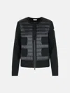 Moncler Black Virgin Wool Blend Jacket In Black