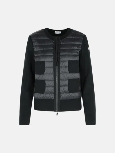 MONCLER BLACK VIRGIN WOOL BLEND JACKET